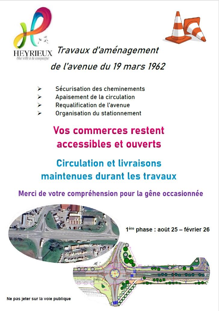 Informations - Travaux d'aménagement de l'Av du 19 Mars 1962