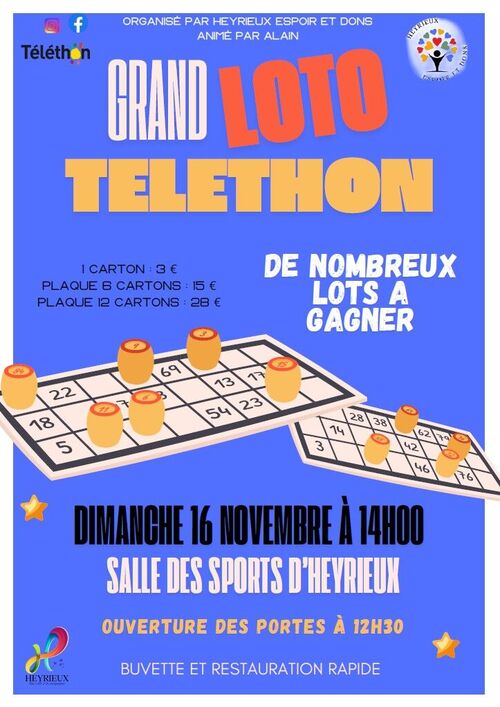 🎉 GRAND LOTO DU TÉLÉTHON ! 🎉