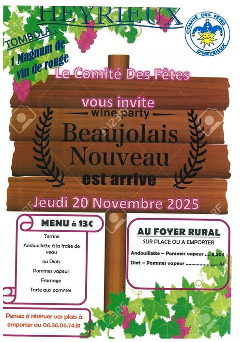 🍷 Le Beaujolais Nouveau arrive à Heyrieux ! 🍇