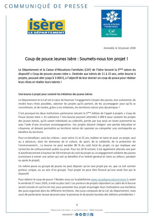 Le D&eacute;partement de l'Is&egrave;re vous informe