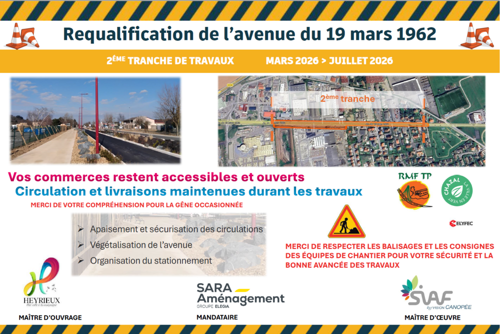 🚧 Travaux avenue du 19 mars 1962 : 2ᵉ tranche en cours !