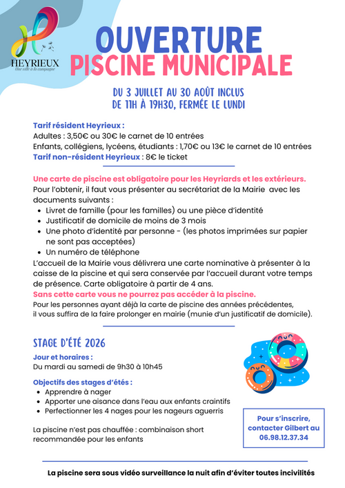 ☀️ La piscine municipale ouvrira bient&ocirc;t ses portes ! 