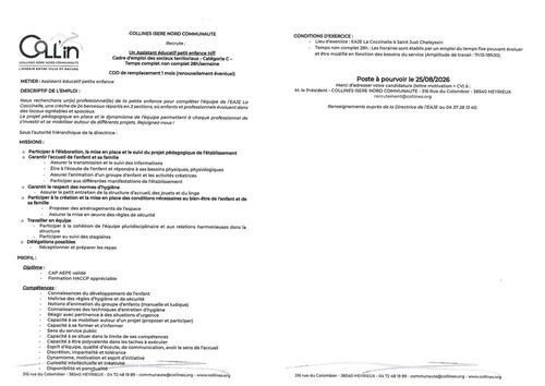 COLL'IN Communaut&eacute; vous informe