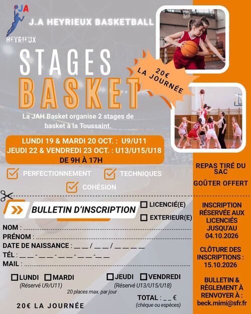 La J.A Heyrieux Basket vous informe La J.A Heyrieux Basket vous informe